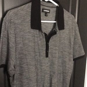 Express short sleeve casual dress shirt gray